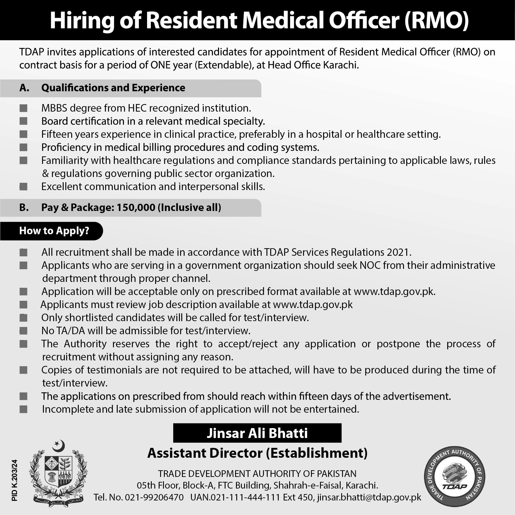 Trade Development Authority Of Pakistan Jobs In Karachi 2024 Detail
